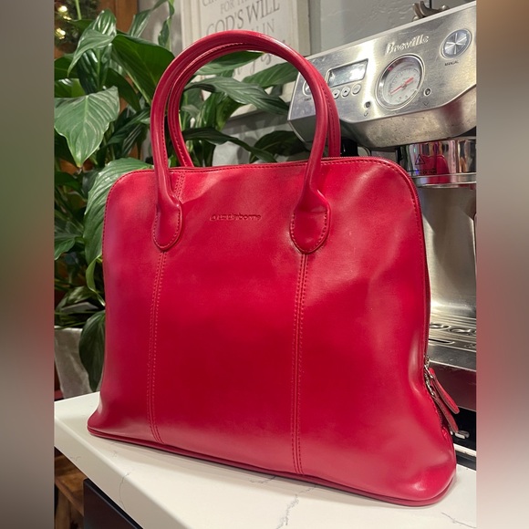Liz Claiborne Top Handle Red Tote Bag - Picture 2 of 10